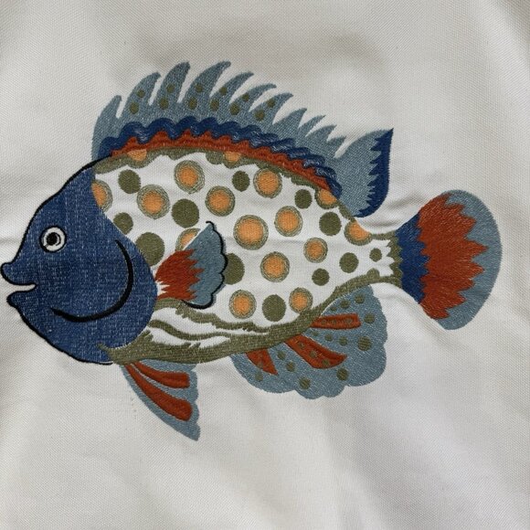 Lake Fish Tapestry & Embroidery Decorative Pillow Cover Slip Square Zip 20" - Picture 3 of 6